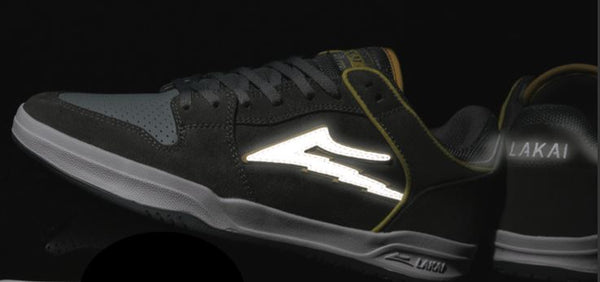 Lakai Telford Low Skate Shoes - Grey/Reflective - Skatewarehouse.co.uk