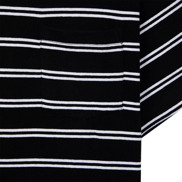 Tired Stamp Striped Pocket Tee Black (Organic)