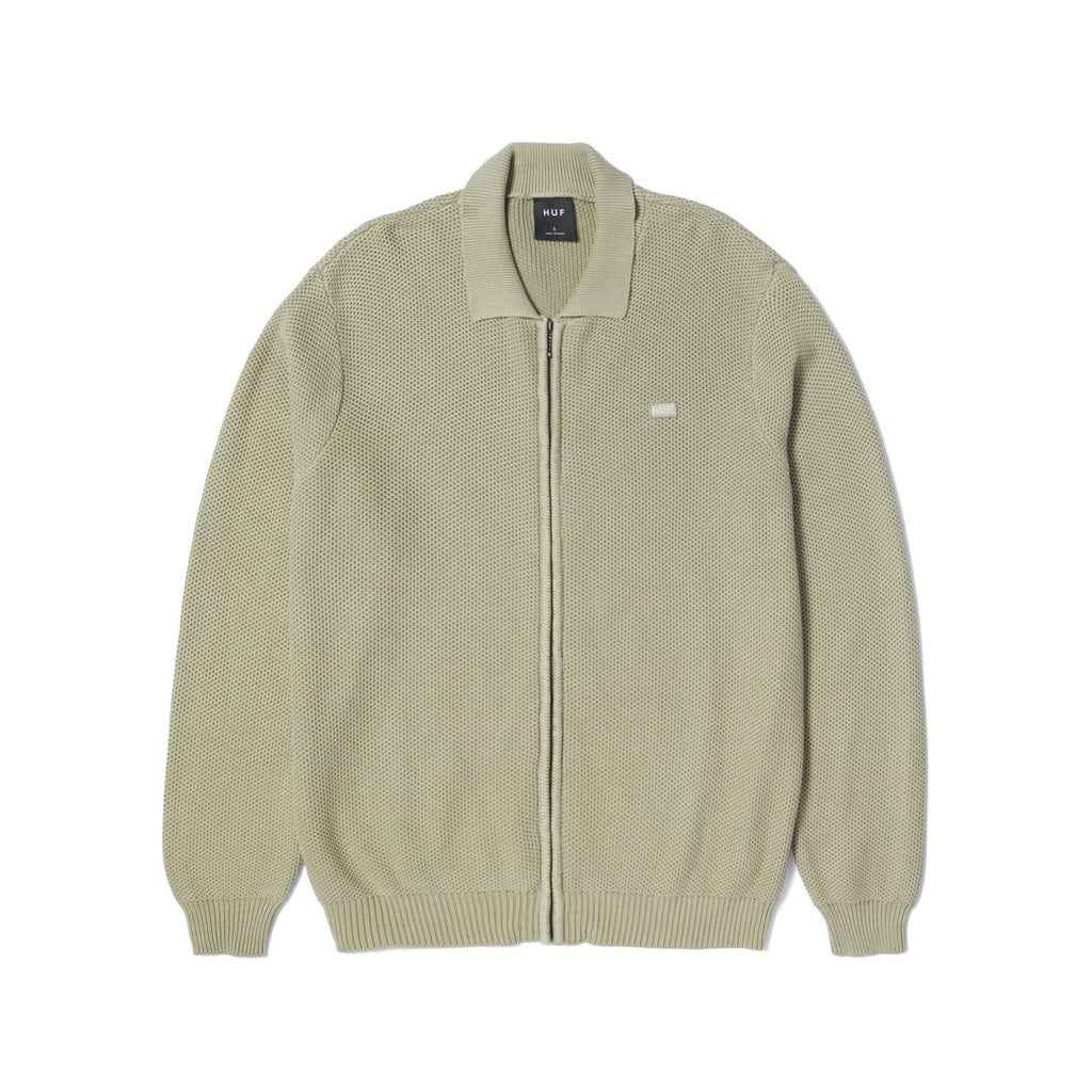 HUF Anton Zip Overdyed Sweater (Putty)