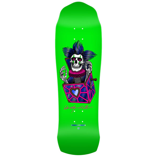 Powell-Peralta Chris Hiett Ply 'Skull' Neon Green / Blue Foil Skateboard Deck - 7.0