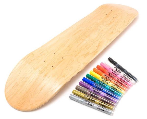 Venom Skateboards Deck With Colour Create Pens & Free Deck Wall Hanger - Skatewarehouse.co.uk