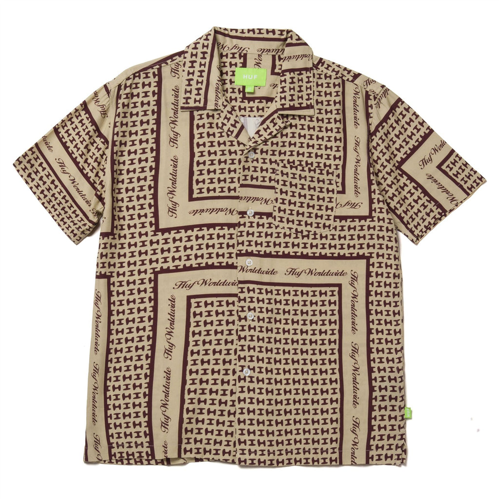 HUF Scarf S / S Resort Top (Tan) T-Shirt - S
