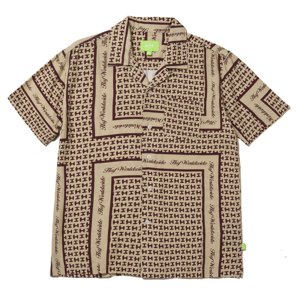HUF Scarf S / S Resort Top (Tan) T-Shirt - S