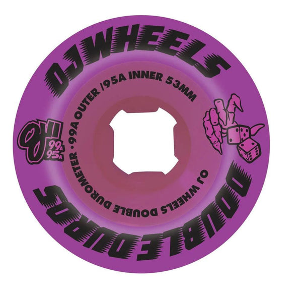 OJ Double Duro Skateboard Wheels Double Duro 99a/95a - Purple - Skatewarehouse.co.uk
