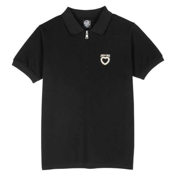 Santa Cruz Womens T-Shirt Oregon Polo - Black - Skatewarehouse.co.uk