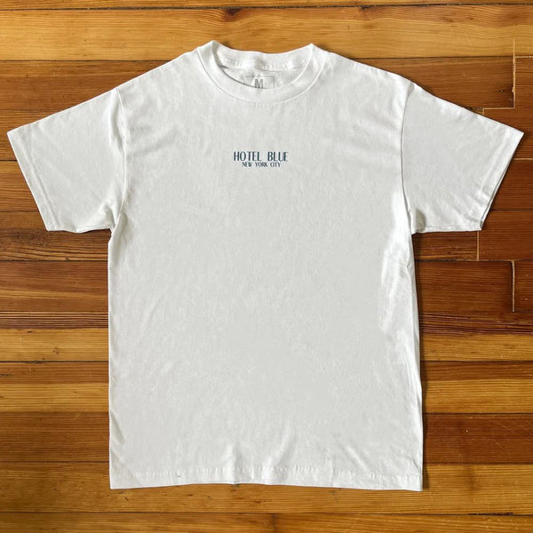 Hotel Blue Logo Tee White - Skatewarehouse.co.uk