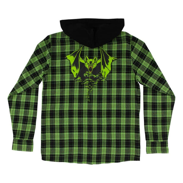 Creature Hooded Shirt Bat Relic - Green / Black - Skatewarehouse.co.uk
