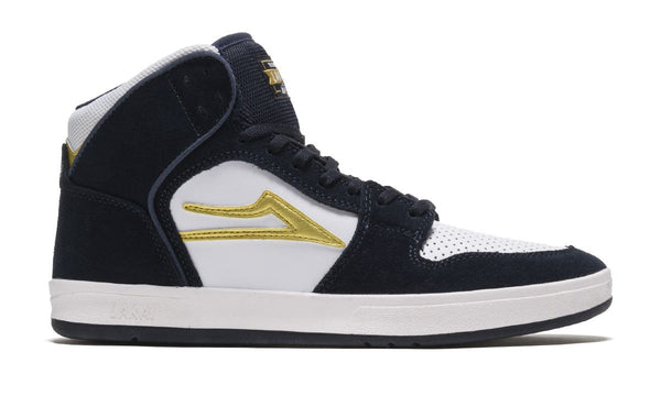 Lakai Telford Navy White Suede Skate Shoes - Skatewarehouse.co.uk