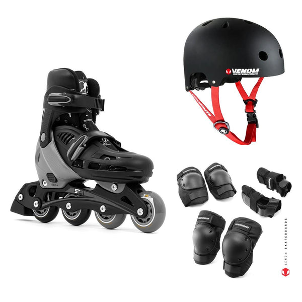 SFR Cyclone II Adjustable Inline Skates Ninja Bundle