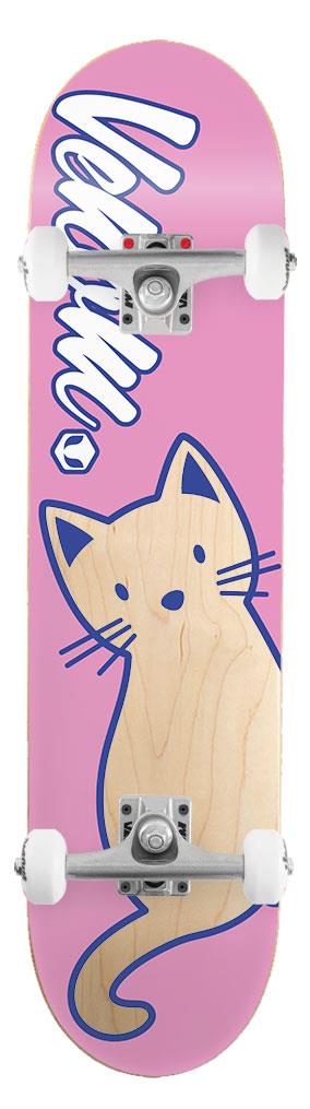 Venom Junior Kids Complete Skateboard - Cat Pink - 7.25