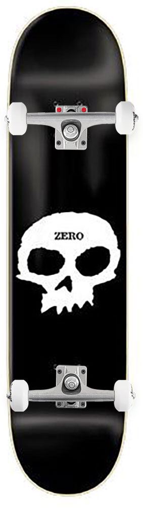 Zero Skateboard Single Skull Black White x Venom Custom Complete Skateboard - 8.5"