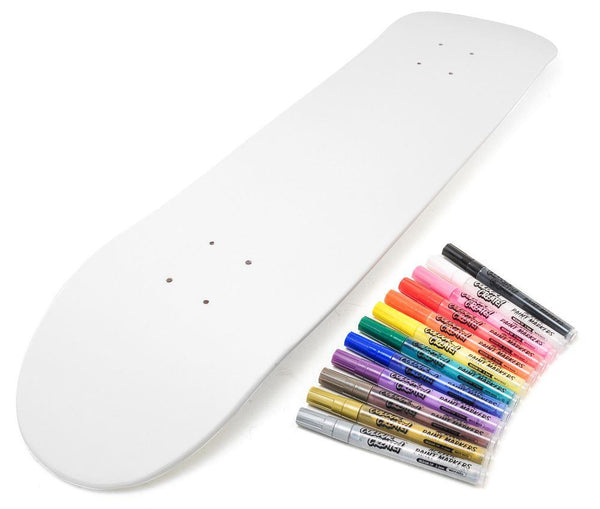 Venom Skateboards Deck With Colour Create Pens & Free Deck Wall Hanger - Skatewarehouse.co.uk