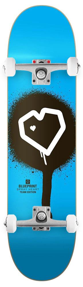 Blueprint Spray Heart Blue x Venom Custom Complete Skateboard - 8.0" - Skatewarehouse.co.uk