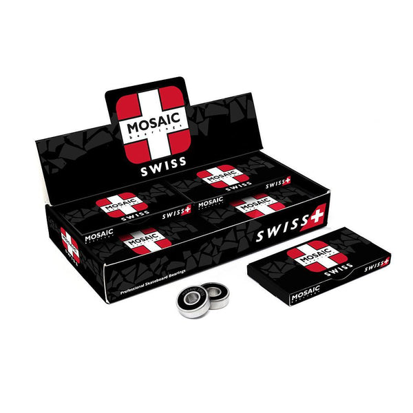 Mosaic Swiss Silver Black Mosaic Bearings - Skatewarehouse.co.uk