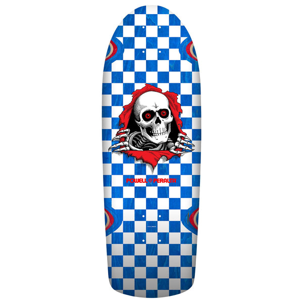 Powell-Peralta Ripper Checker '19' Blue Stain Skateboard Deck - 10.0