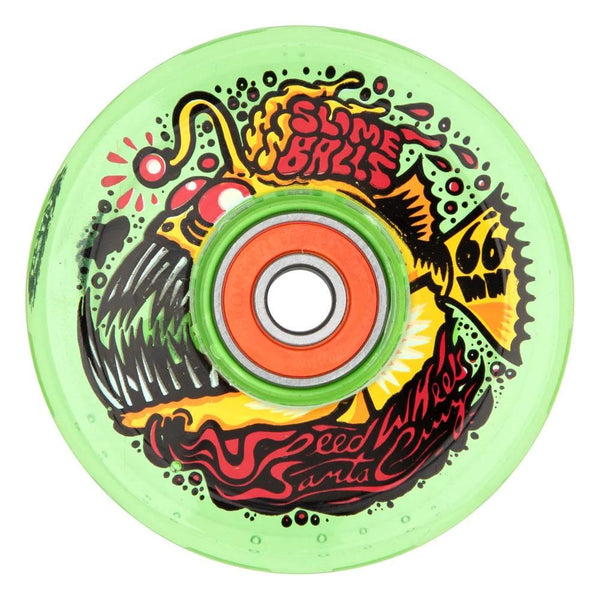 Slime Balls Skateboard Wheels Angler Light Ups OG Slime 78a - Neon Green - Skatewarehouse.co.uk