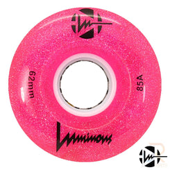 Luminous LED Quad Wheel - Pink Glitter - 62mm / 85a (Unit)