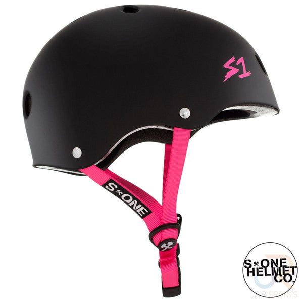 S1 Lifer Helmets - Black Matt inc Pink Strap