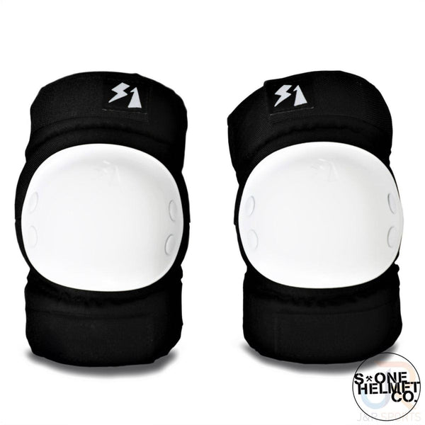 S1 Park Elbow Pads - Black w / White Caps