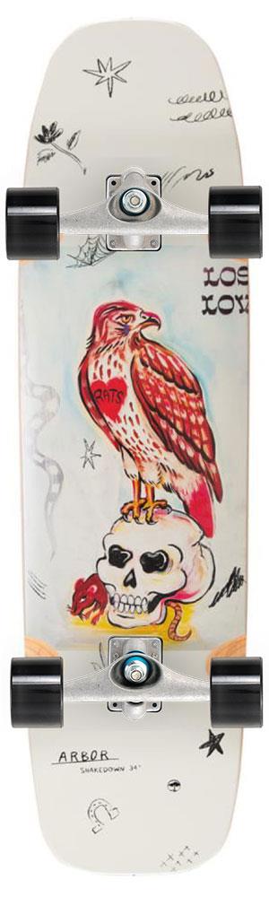 Arbor Performance Shakedown 34 Rats x Carver Custom Surf Skate Skateboard CX - 9.0