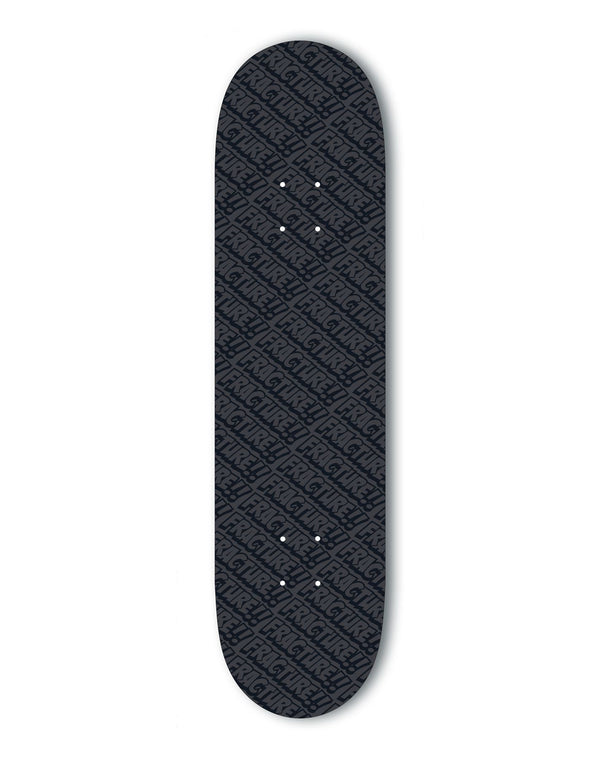 Fracture All Over Comic Black Skateboard Deck - 8.25