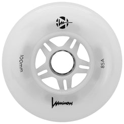 Luminous Led Inline Wheel (Set of 4 Wheels) - White - 100Mm/85A - Skatewarehouse.co.uk