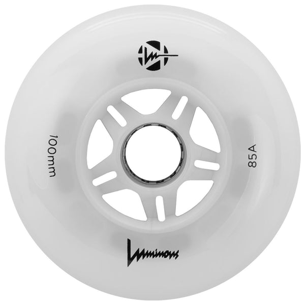 Luminous Led Inline Wheel (Set of 4 Wheels) - White - 100Mm/85A - Skatewarehouse.co.uk