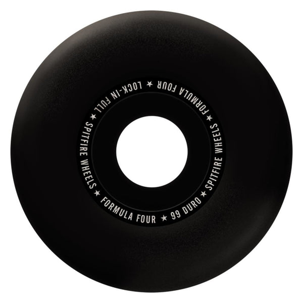 Spitfire Formula Four Skateboard Wheels Lock In Full 99 DU - Black - Skatewarehouse.co.uk