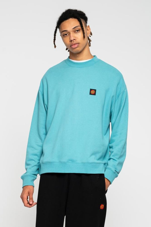 Santa Cruz Crew Classic Label Crew - Turquoise - Skatewarehouse.co.uk