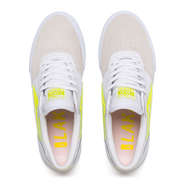 Lakai Manchester Skate Shoes - White/Neon - Skatewarehouse.co.uk