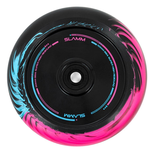 Slamm 110mm Swirl Hollow Core Wheels - Pair - Black / White - Skatewarehouse.co.uk