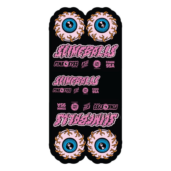 Slime Balls Skateboard Wheels Pink Eyes Vomit Mini 95a - White - Skatewarehouse.co.uk