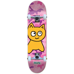 Meow Big Cat Soft Top Pink Camo Complete Skateboard - 7.25"
