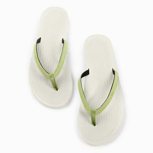 Indosole - Womens Flip Flops - ESSNTLS - Sea Salt / Olive Shoes