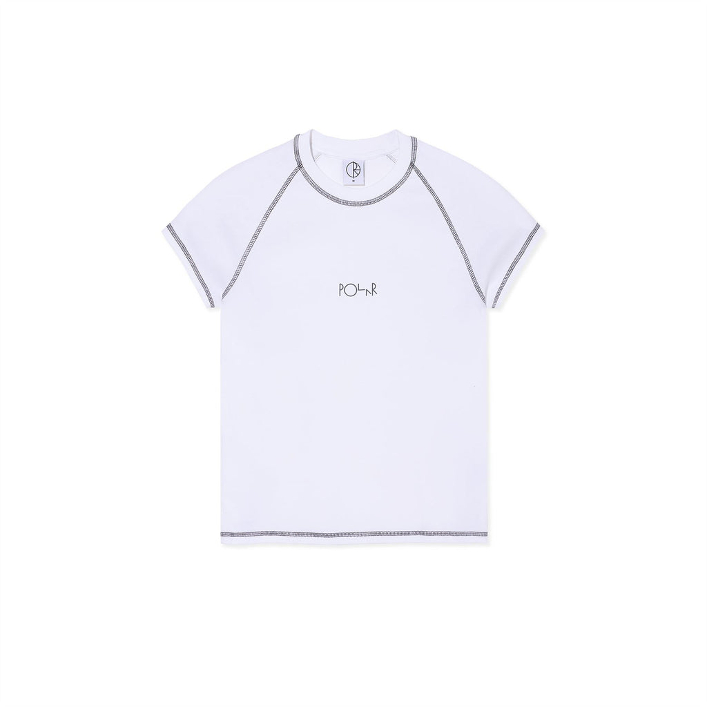 Polar Skate Co Baby Tee | Script Logo (White / Graphite) - XS
