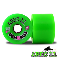 ABEC 11 - Classic Gumballs - Green - 76 / 81A - Set 4 Skateboard Wheels - 76mm
