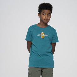 Santa Cruz Youth T-Shirt Youth Peace Strip T-Shirt - Verdigris - Skatewarehouse.co.uk