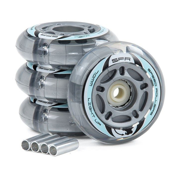SFR Light Up Inline Skate Wheels - Silver