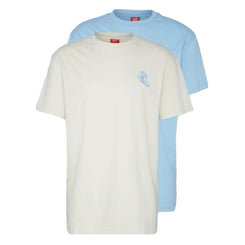 Santa Cruz T-Shirt Mono Hand Chest T-Shirt (2 Pk) - Natural & Ice Blue