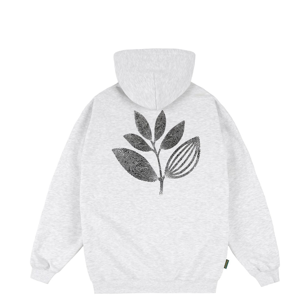 Magenta Fingerprint Plant Hoodie Ash - Skatewarehouse.co.uk