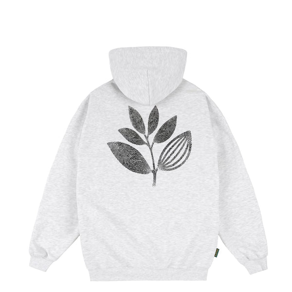 Magenta Fingerprint Plant Hoodie Ash - Skatewarehouse.co.uk