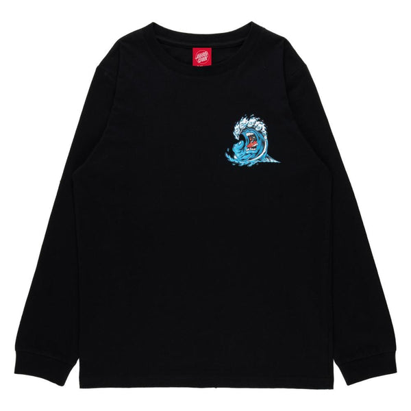 Santa Cruz Youth L/S T-Shirt Youth Screaming Wave - Black - Skatewarehouse.co.uk