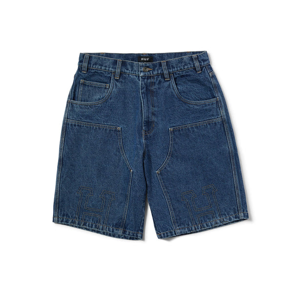 HUF Classic H Double Knee Denim Short (Stone Wash Indigo)