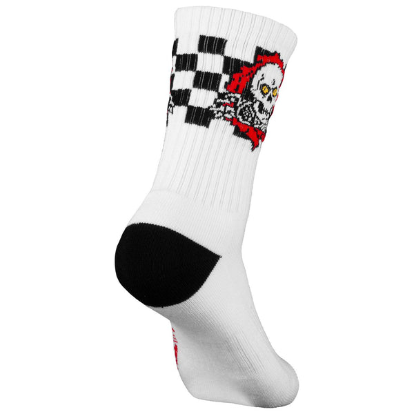 Powell Peralta Ripper Cotton Socks Checker Stripes Red / Black
