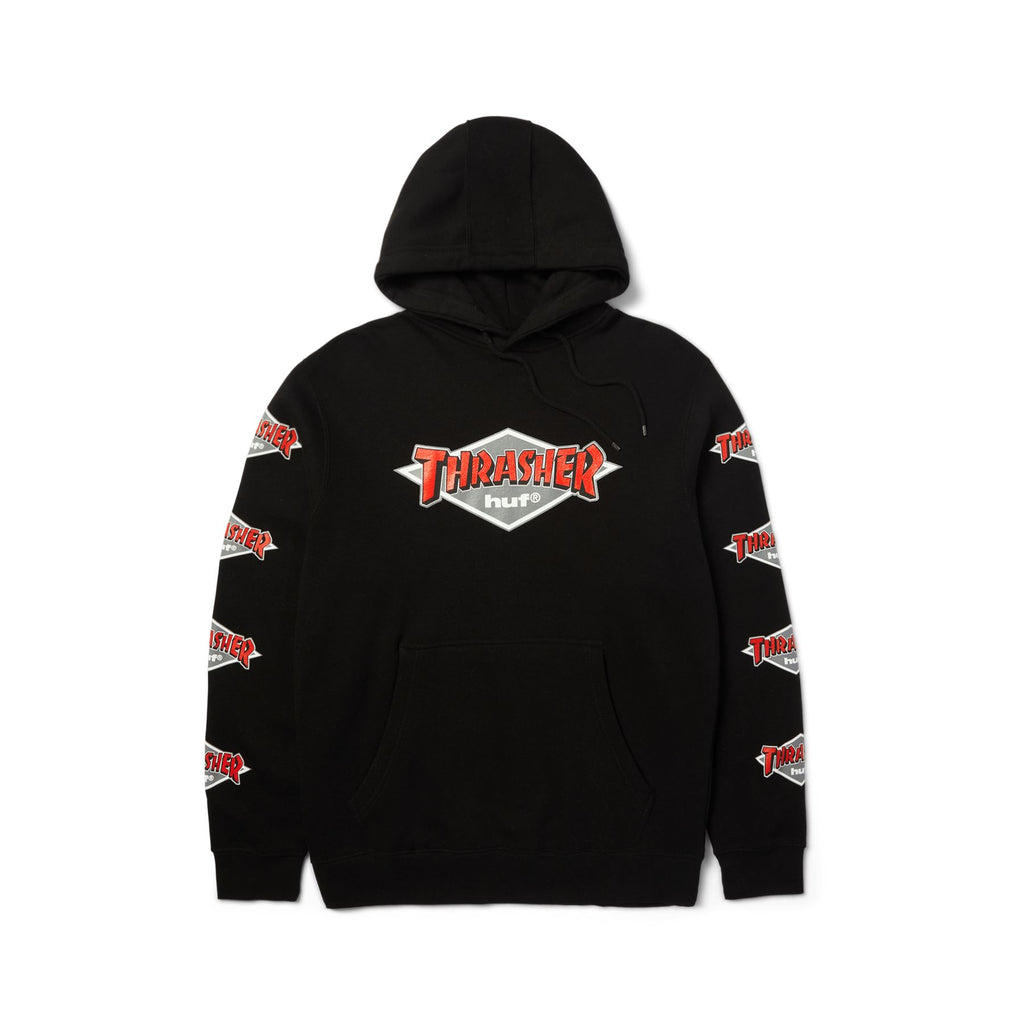 HUF x Thrasher Logo PO Hoodie (Black) - S