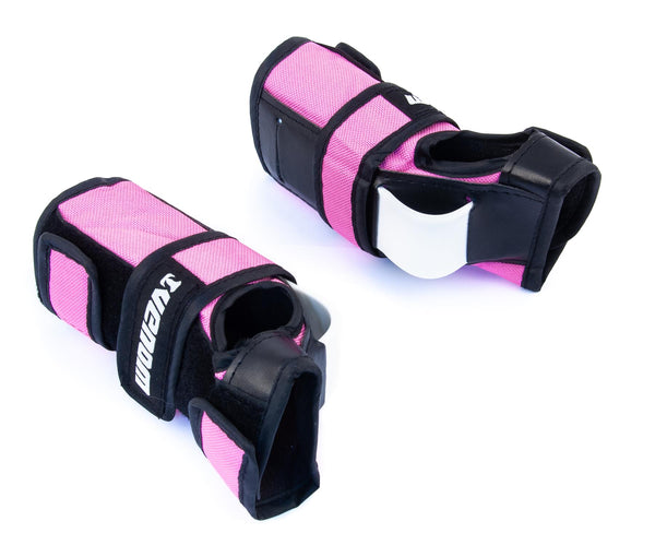 Venom Triple Knee/Elbow/Wrist Pad Set - Pink White - Skatewarehouse.co.uk