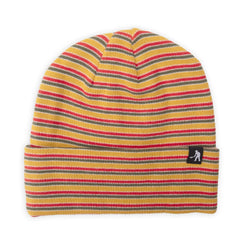 Organic Cotton Stripe Knit Beanie (Mustard Multi) - One Size