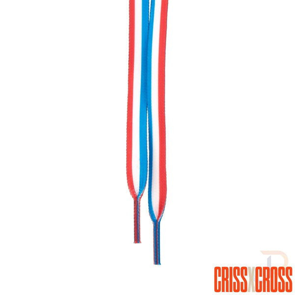 Criss Cross X Derby Laces - Trio - Blue / Red / Wht - 90