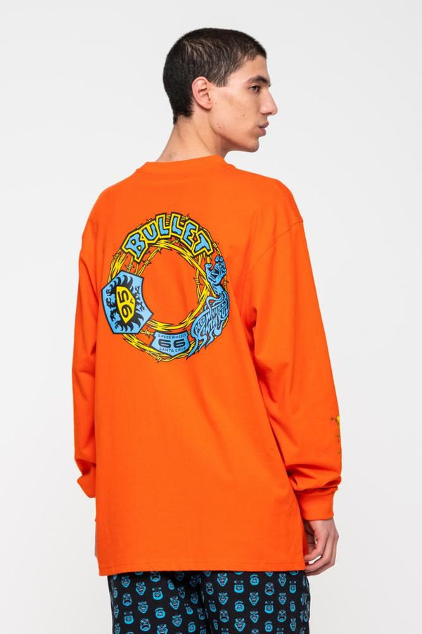 Santa Cruz Longsleeve T-Shirt Bullet 66 L/S T-Shirt - Red Glow - Skatewarehouse.co.uk