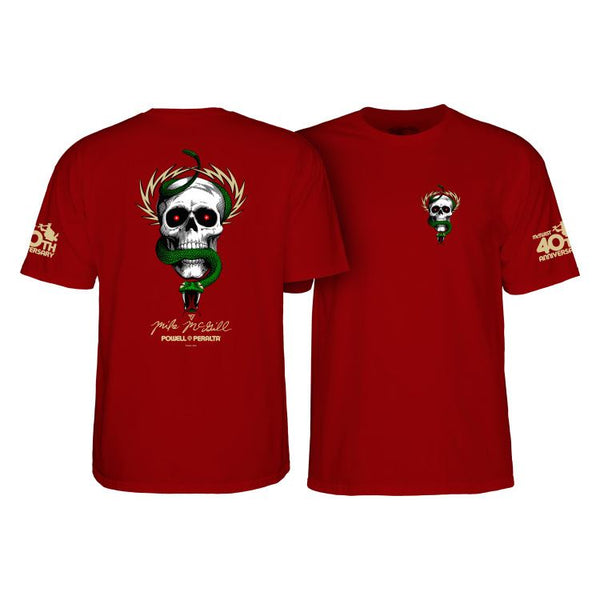 Powell-Peralta™ Mike McGill '40th Anniversary McTwist' Tee Garnet - Skatewarehouse.co.uk